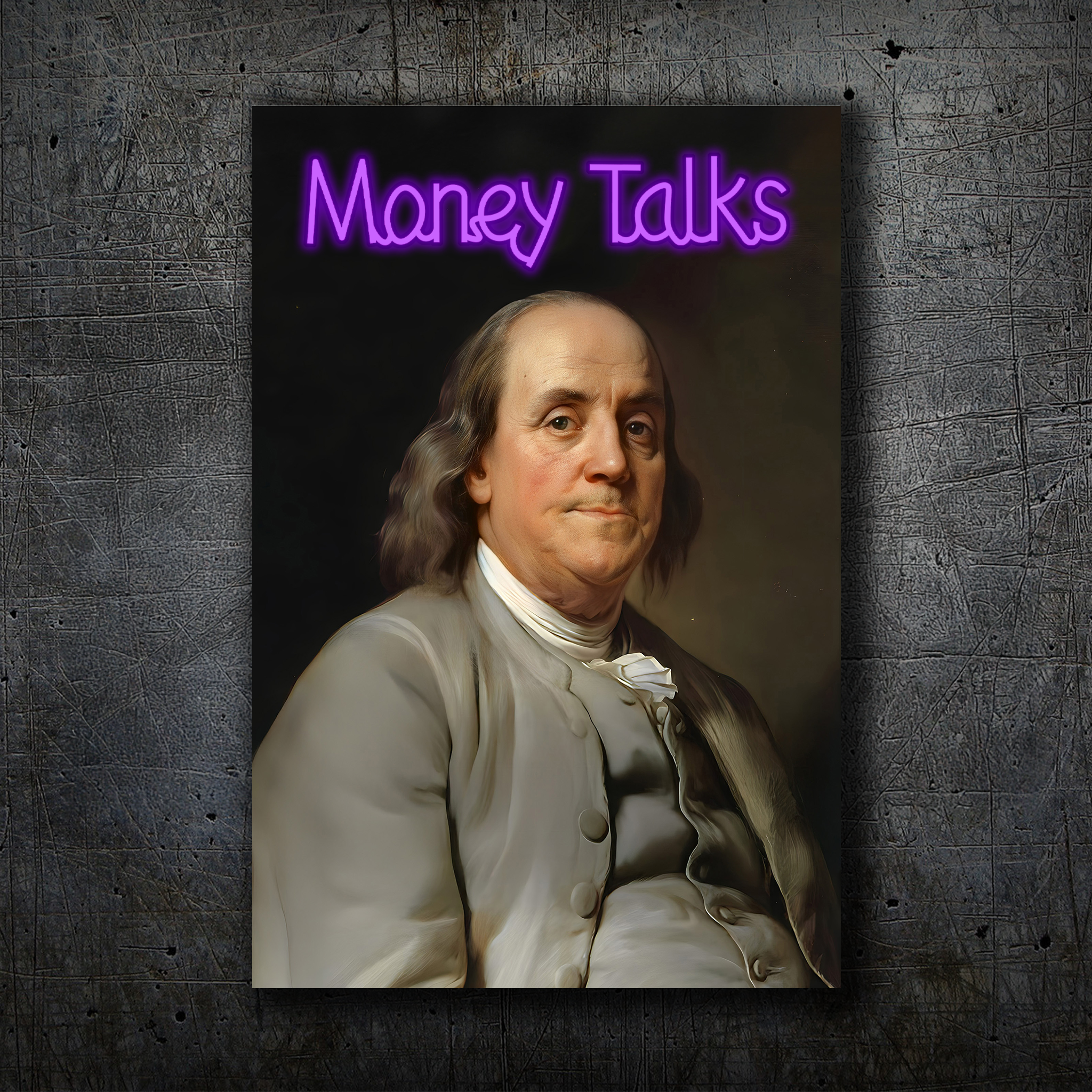Money Talks - Benjamin Franklin Neon Wall Art Decor