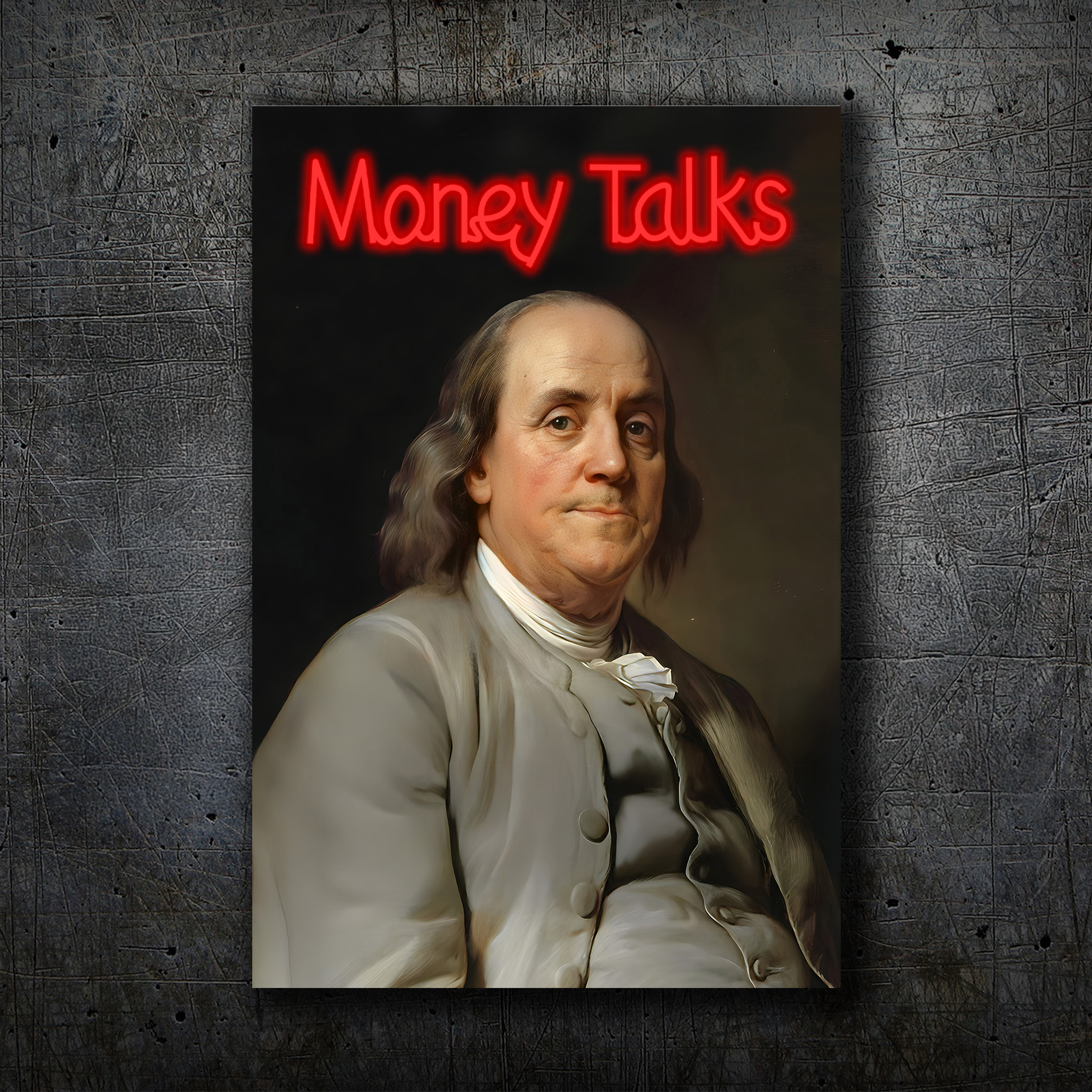 Money Talks - Benjamin Franklin Neon Wall Art Decor