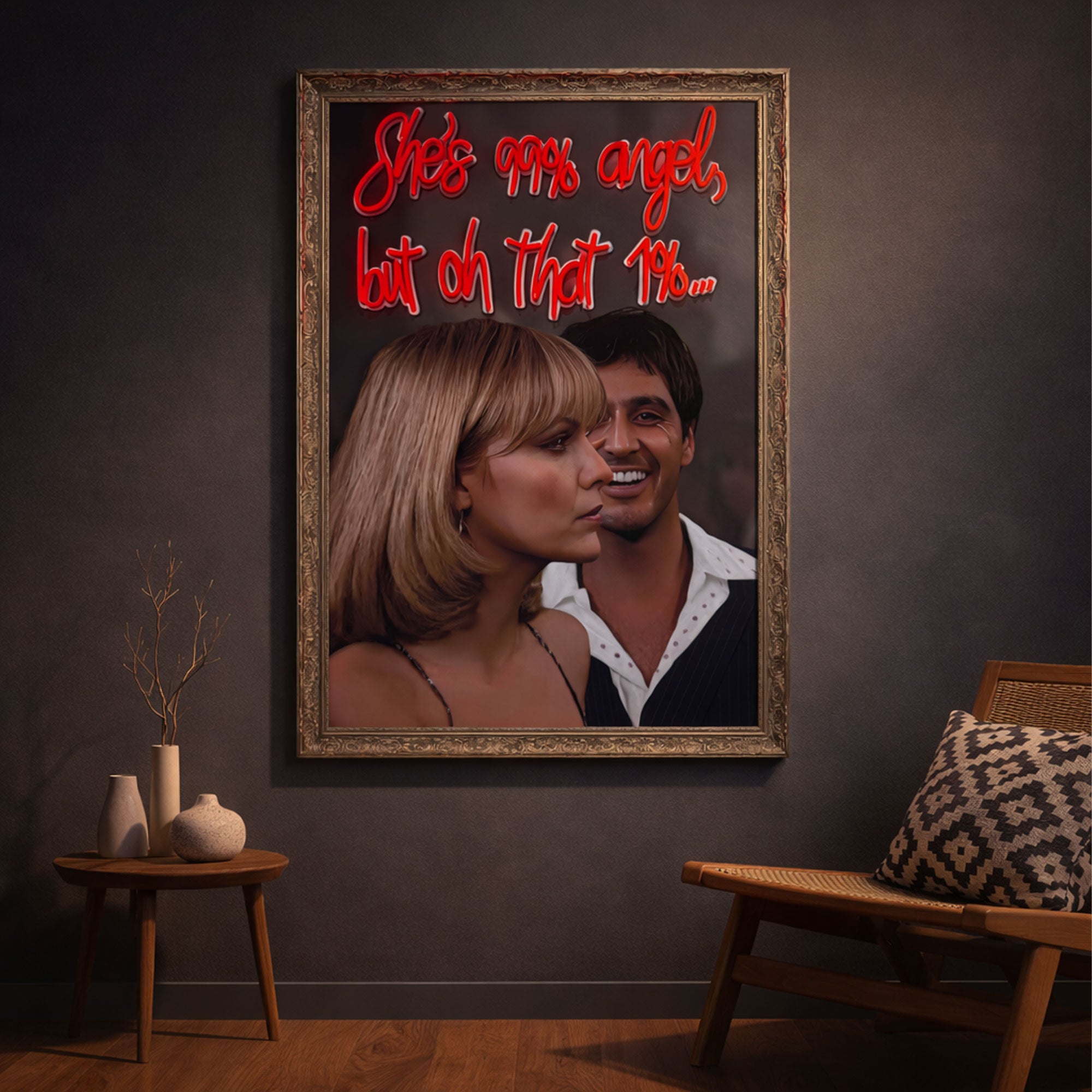 She’s 99% Angel, But Oh That 1% – Statement Neon Wall Art