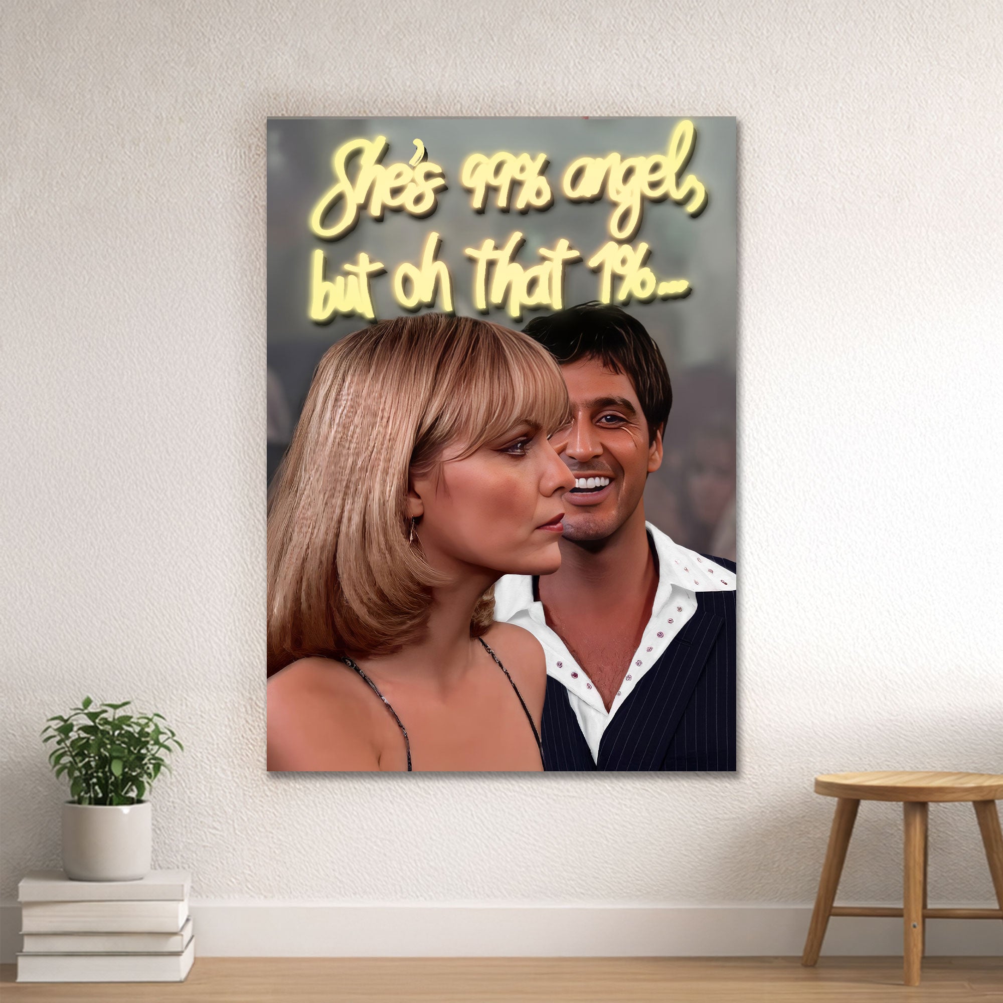 She’s 99% Angel, But Oh That 1% – Statement Neon Wall Art