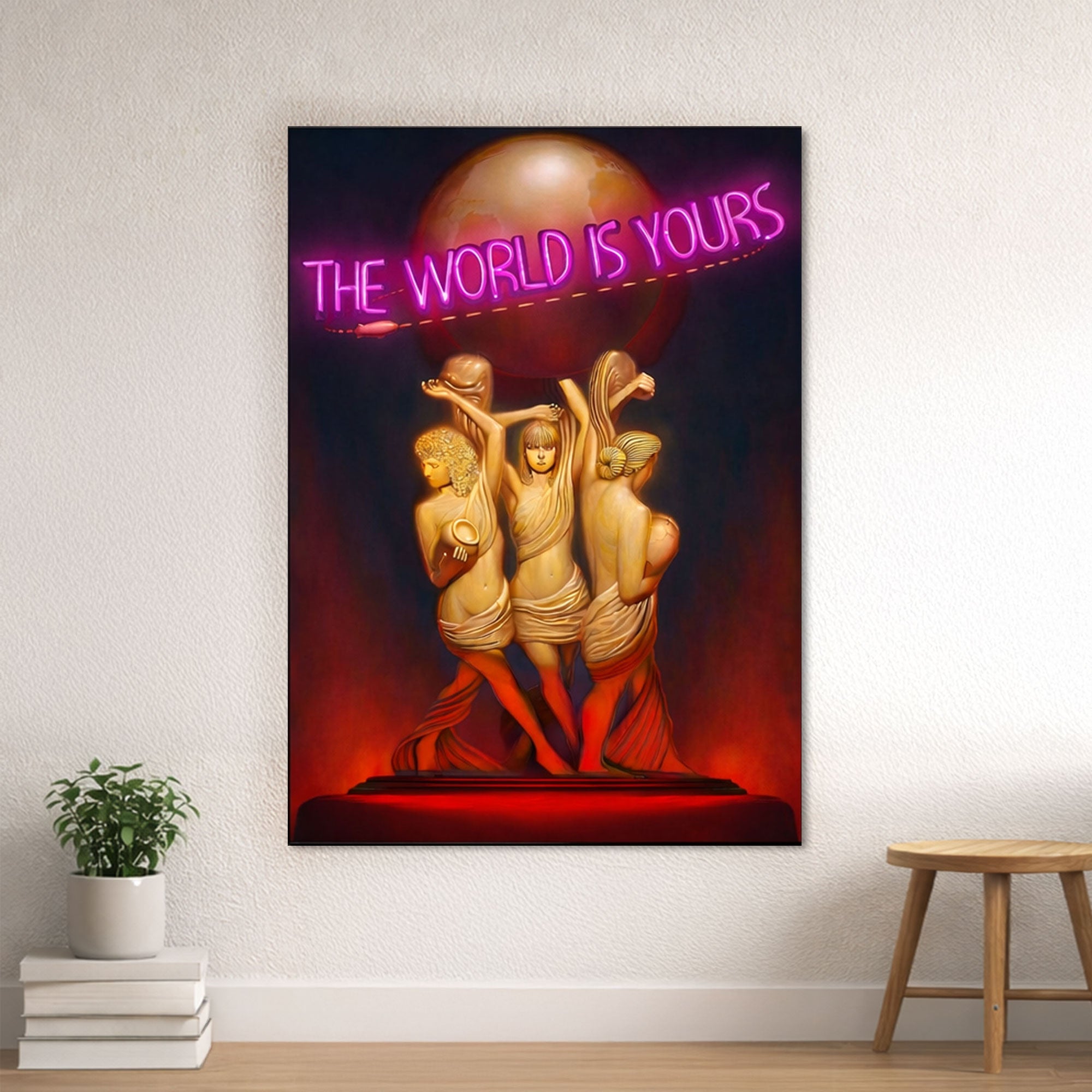 The World Is Yours – Neon Inspired Wall Art