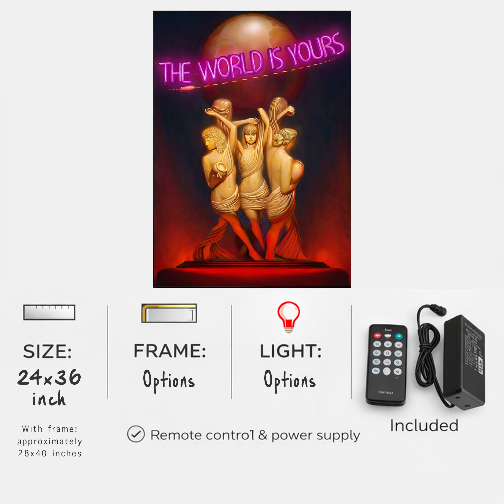 The World Is Yours – Neon Inspired Wall Art