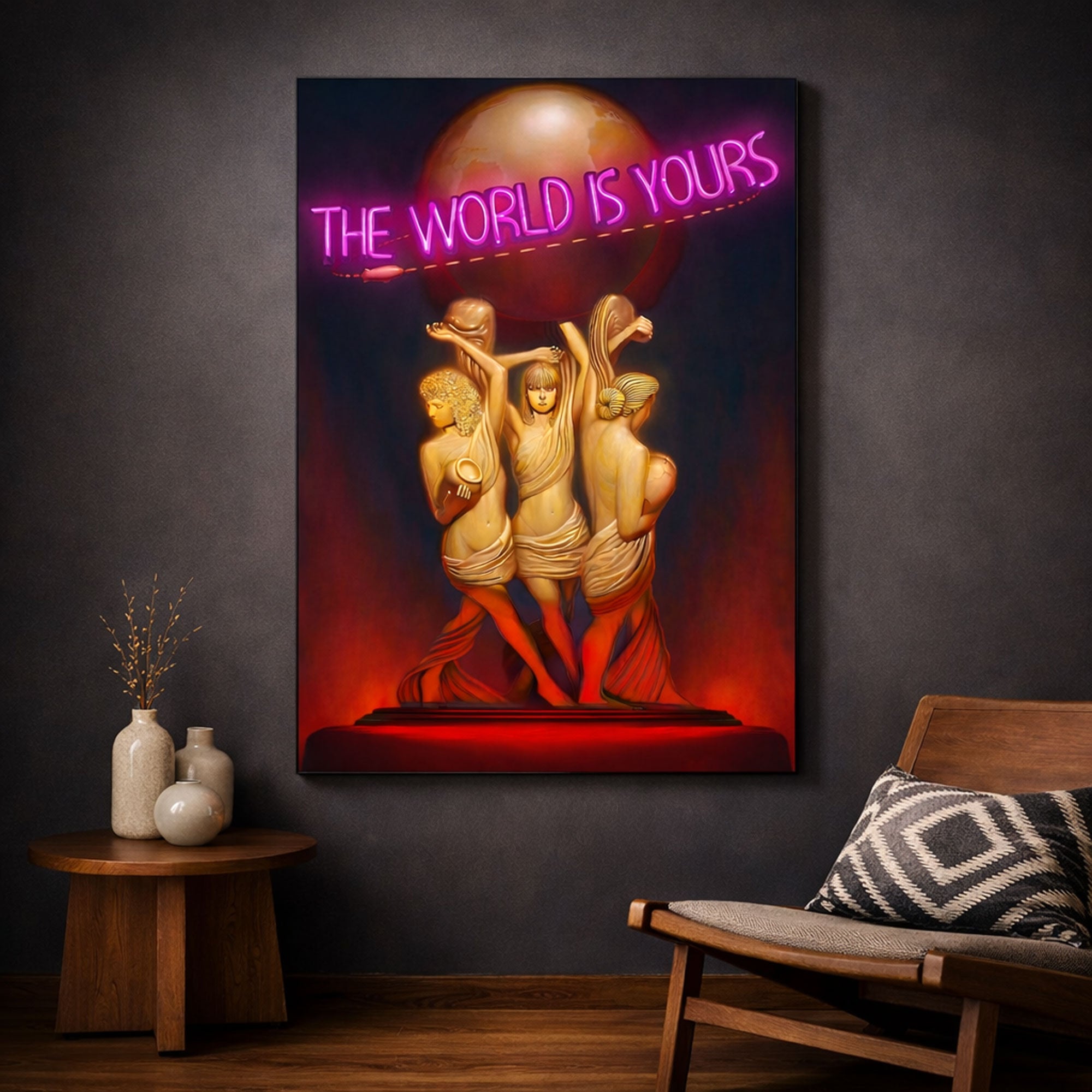 The World Is Yours – Neon Inspired Wall Art
