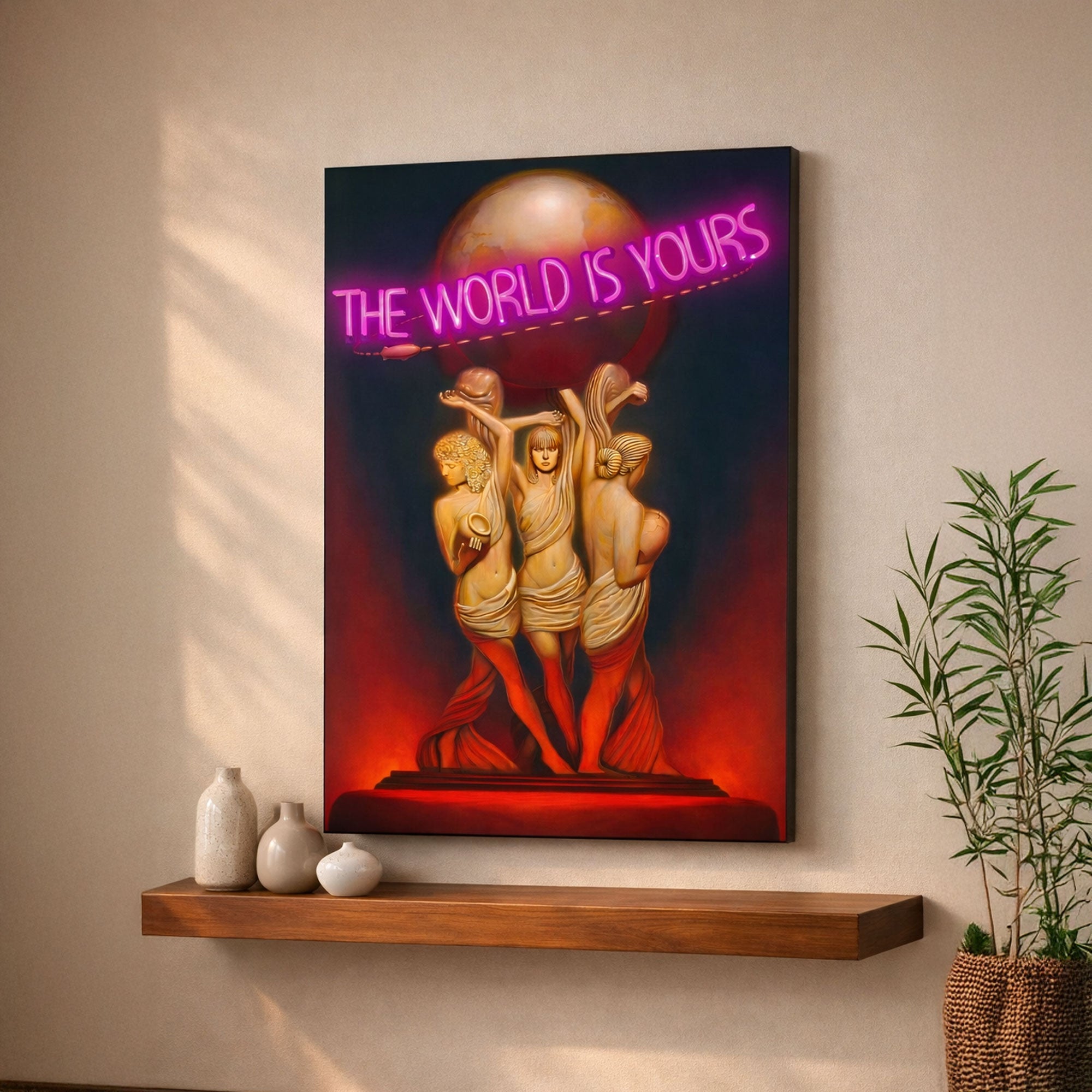 The World Is Yours – Neon Inspired Wall Art