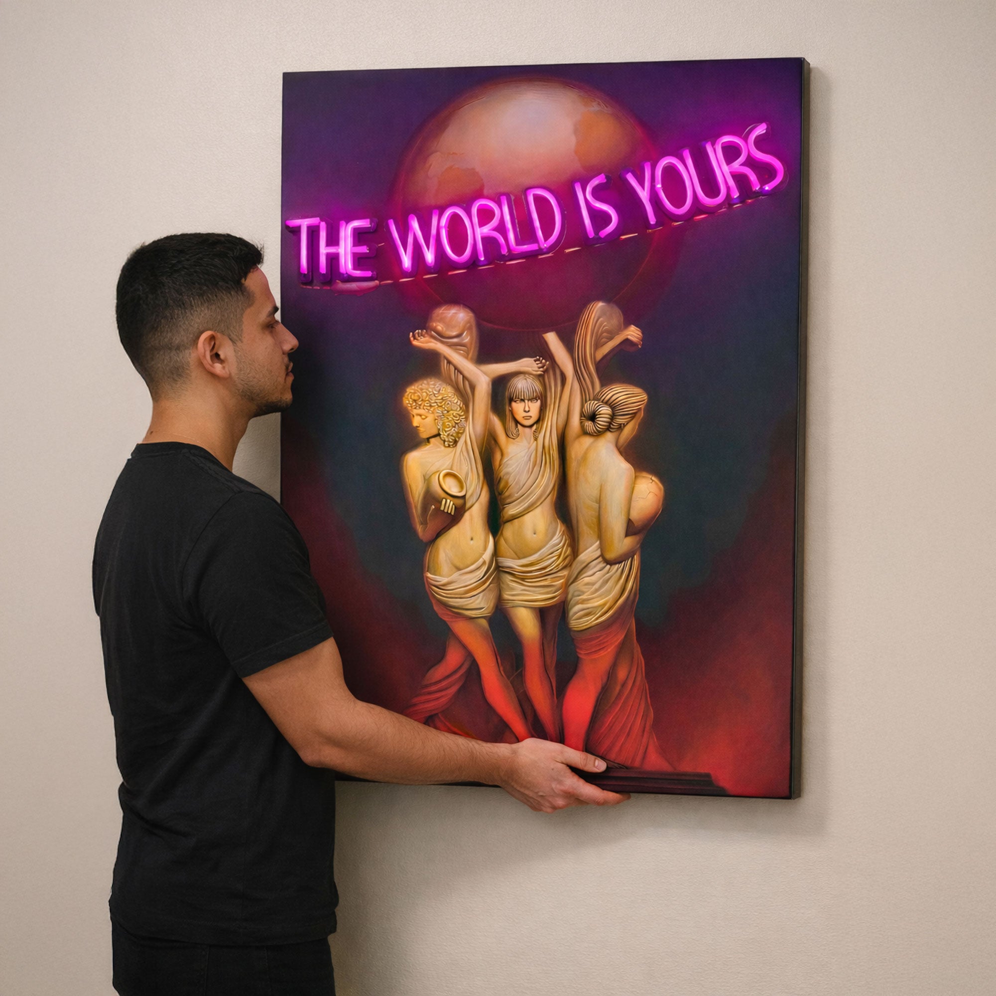 The World Is Yours – Neon Inspired Wall Art