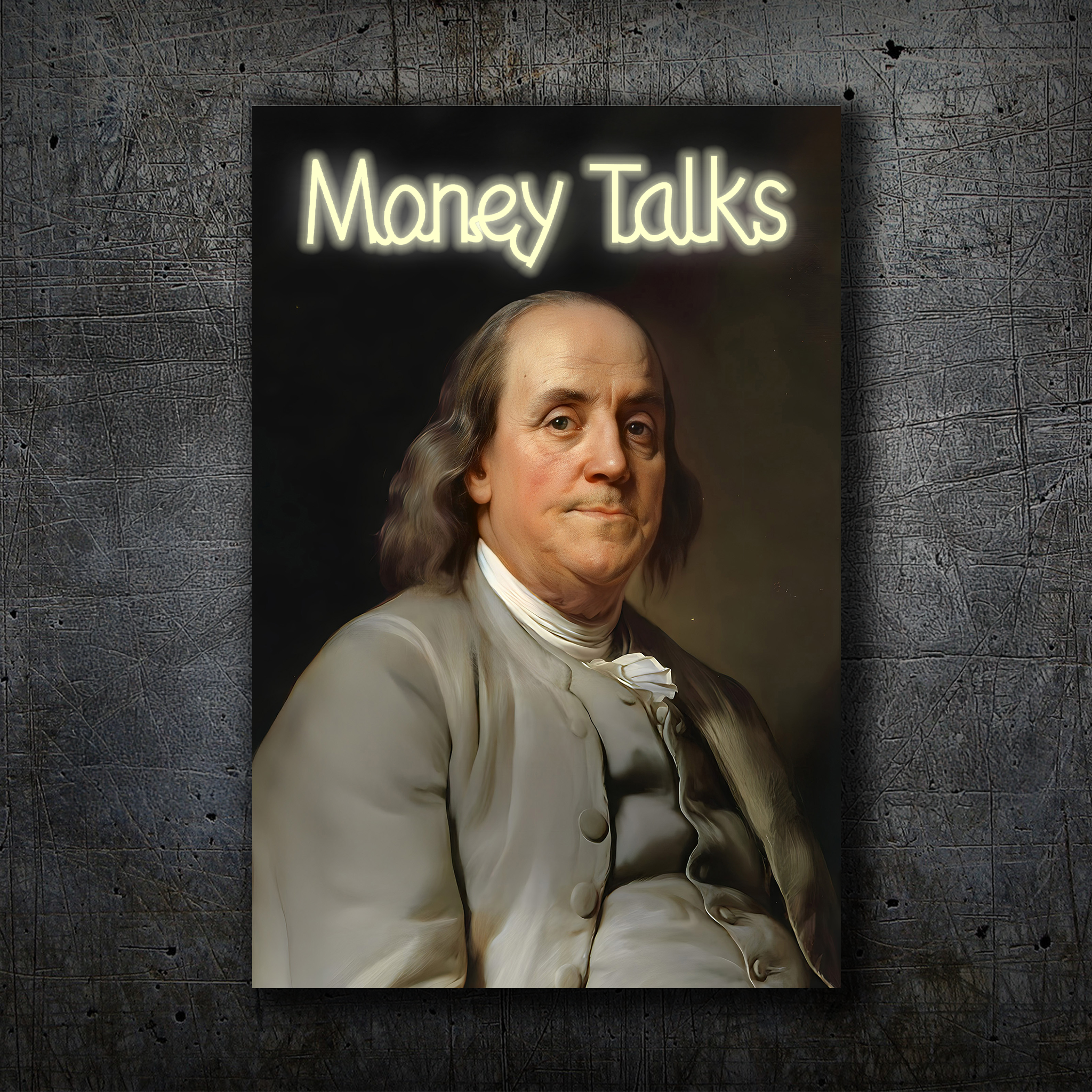 Money Talks - Benjamin Franklin Neon Wall Art Decor